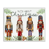 Stupell Industries - Nuts About Christmas Nutcrackers White Framed Giclee Art, 30 x 24, Made In USA