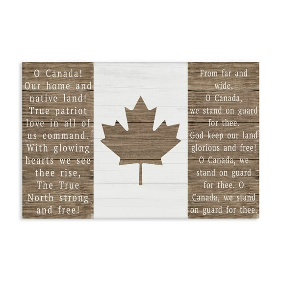 Stupell Industries O Canada Rustic Anthem Canvas Wall Art design by Lil' Rue, 16 x 24