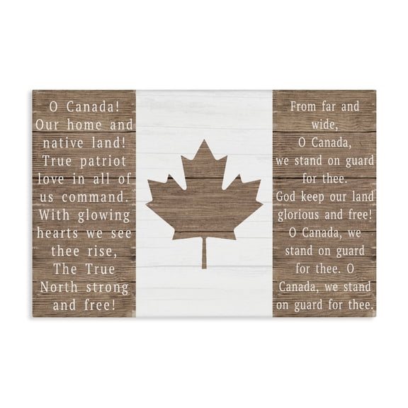 Stupell Industries O Canada Rustic Anthem Canvas Wall Art design by Lil' Rue, 20 x 30