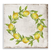 Stupell Industries O Letter Lemon Wreath Food & Beverage Painting Unframed Art Print Wall Art, 12 x 12