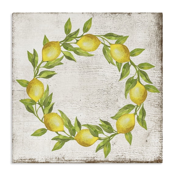 Stupell Industries French Country O Letter Lemon Wreath Canvas Art, 36 x 36, by Creatif Belle