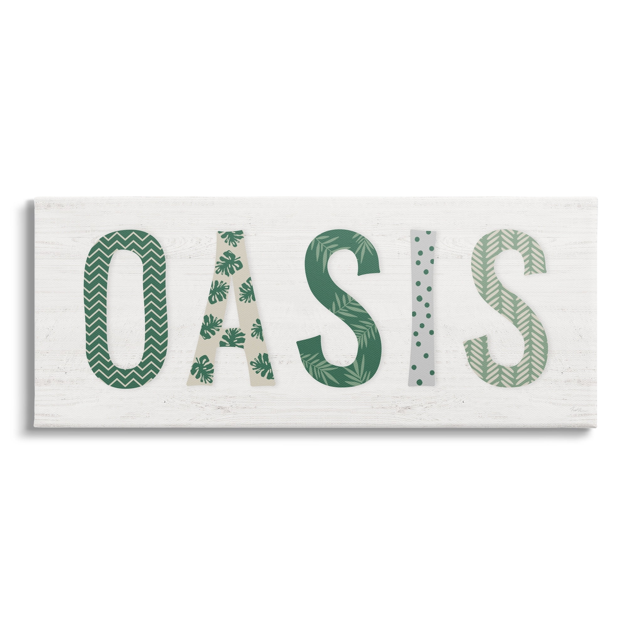Stupell Industries Oasis Tropical Foliage Patterned Letter Relaxation Sign,24 x 10, Design by Natalie Carpentieri