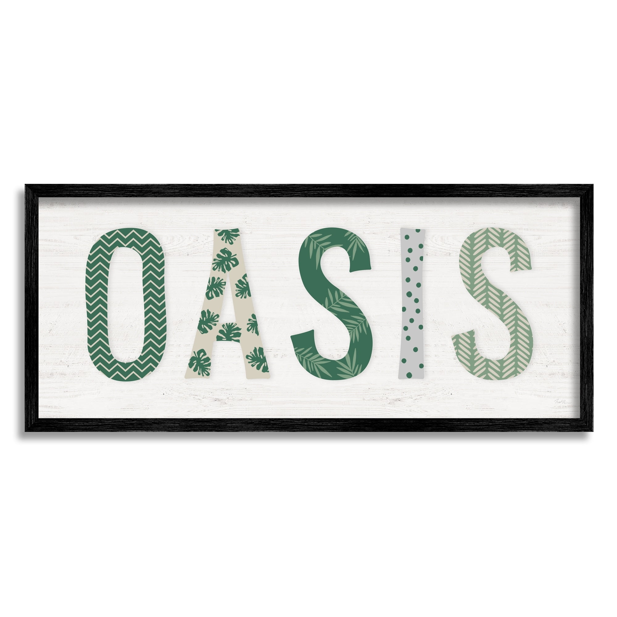 Stupell Industries Oasis Tropical Foliage Patterned Letter Relaxation Sign,30 x 13, Design by Natalie Carpentieri