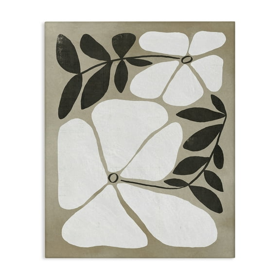 Stupell Industries Oblong Boho Flowers Floral Painting Wrapped Canvas Canvas Art Print Wall Art, 16 x 20