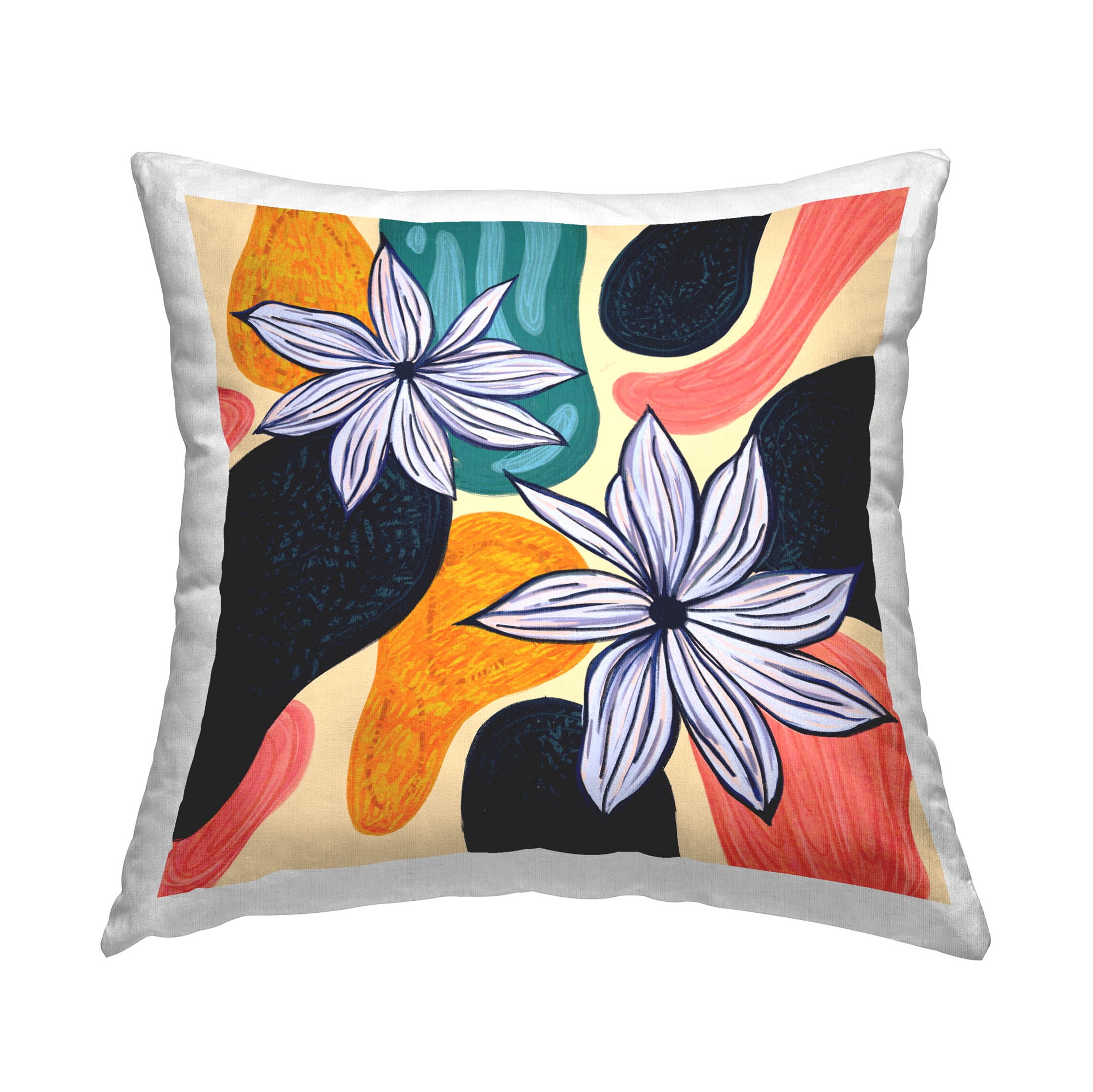 Stupell Industries Oblong Geometric Modern Flowers Printed Throw Pillow Design by Ziwei Li