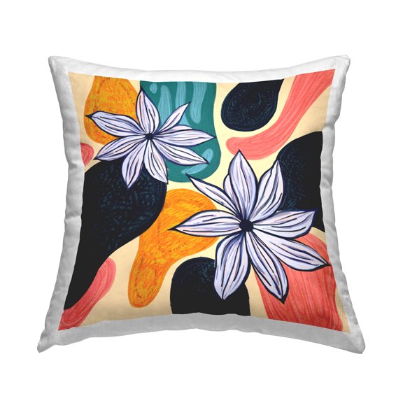 Stupell Industries Oblong Geometric Modern Flowers Printed Throw Pillow Design by Ziwei Li
