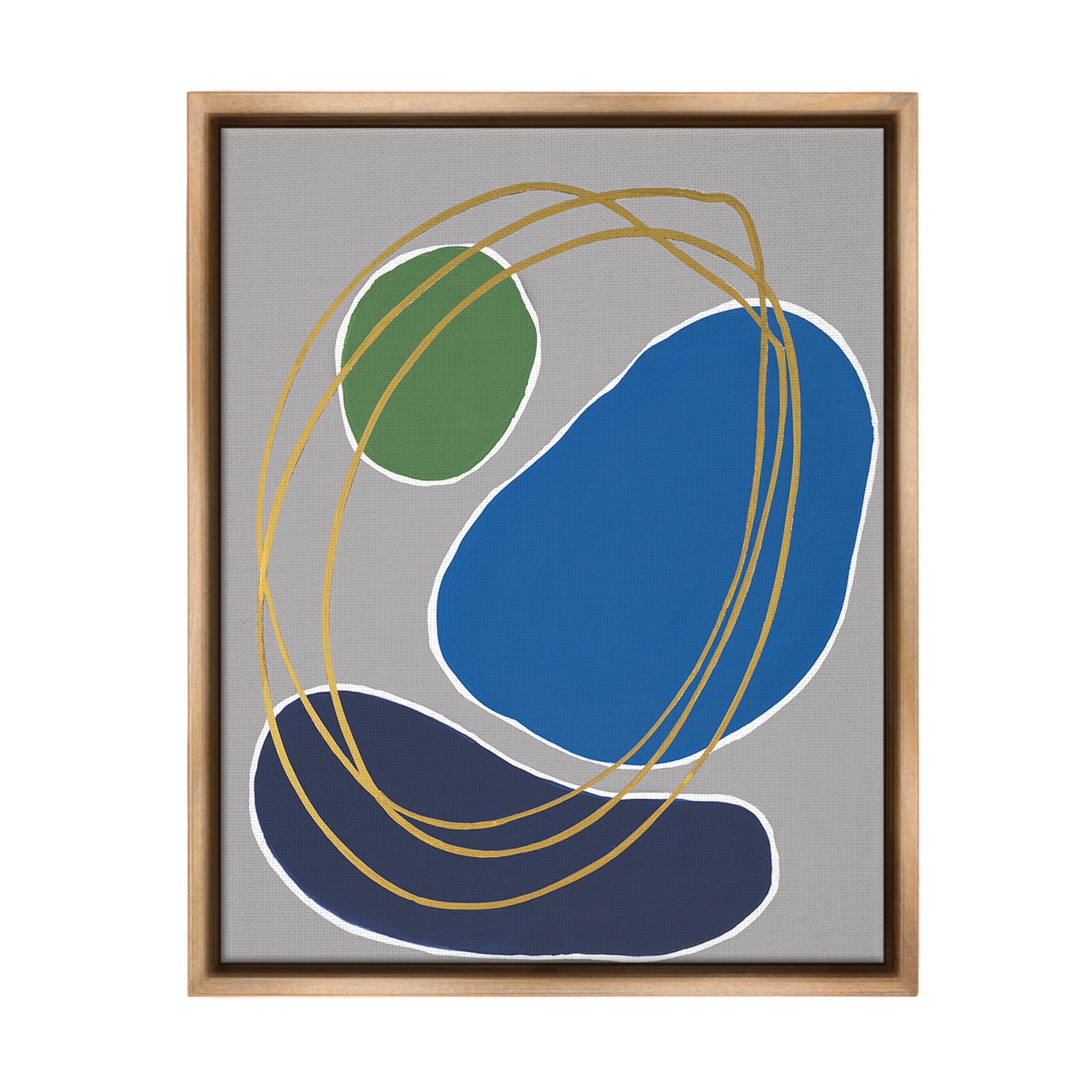 Stupell Industries Oblong Geometric Shapes Abstract Painting Brown Floater Framed Canvas Art Print Wall Art, 17 x 21