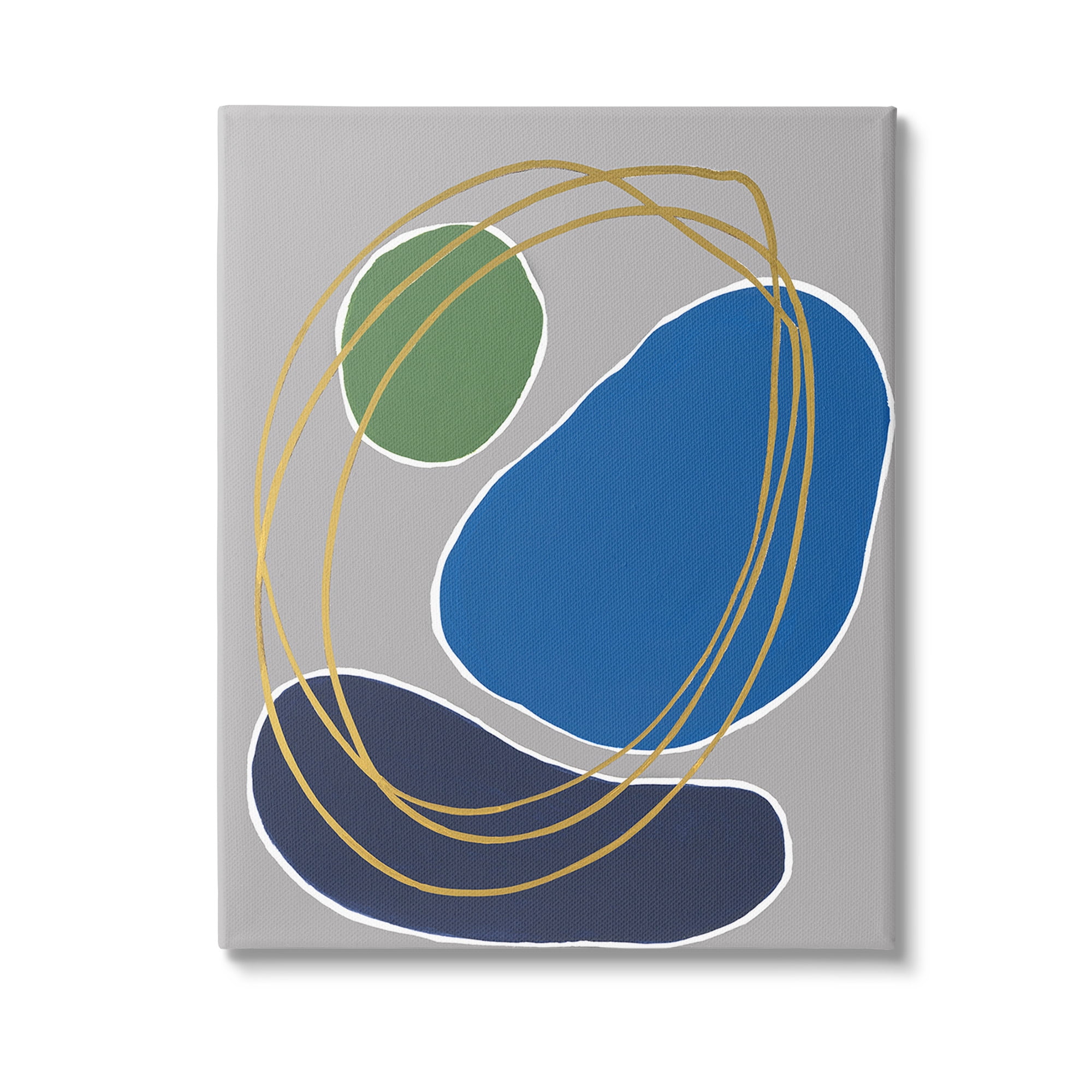 Stupell Industries Oblong Geometric Shapes Abstract Painting Gallery Wrapped Canvas Art Print Wall Art, 36 x 48
