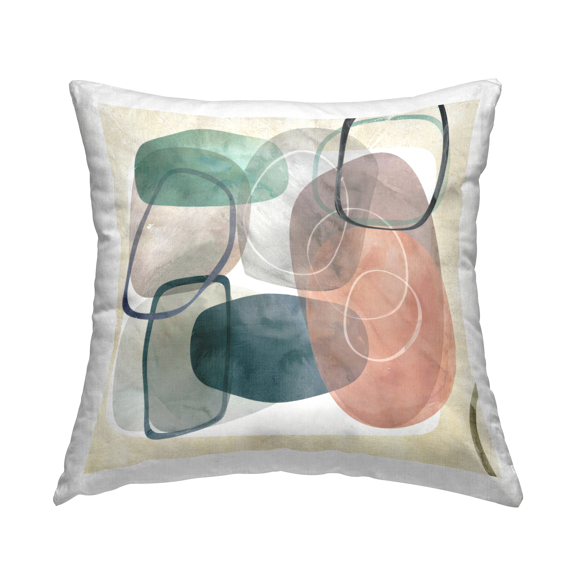 Stupell Industries Oblong Organic Shapes Decorative Printed Throw Pillow Design by Carol Robinson.