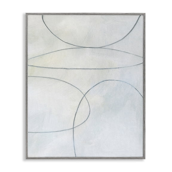 Stupell Industries Oblong Shapes Doodle Abstract Drawing Gray Framed Art Print Wall Art, 11 x 14