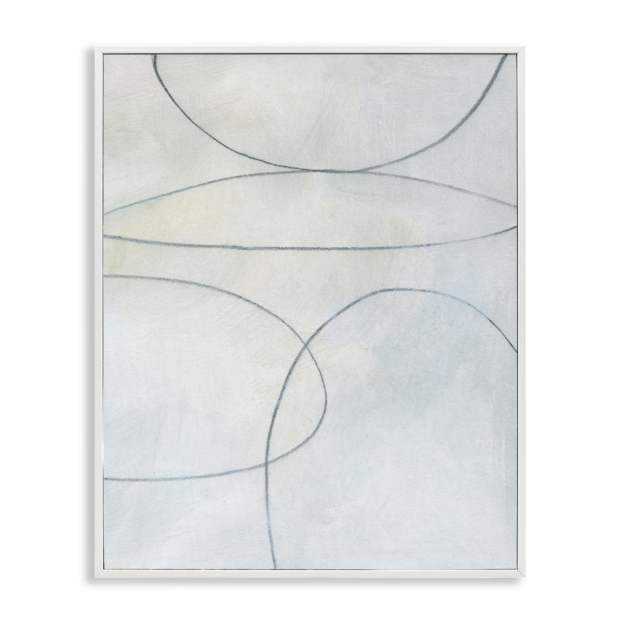Stupell Industries Oblong Shapes Doodle Abstract Drawing White Framed Art Print Wall Art, 24 x 30