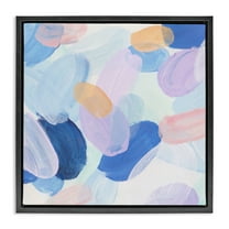 Stupell Industries Oblong Shapes Pattern Abstract Painting Black Floater Framed Canvas Art Print Wall Art, 18 x 18