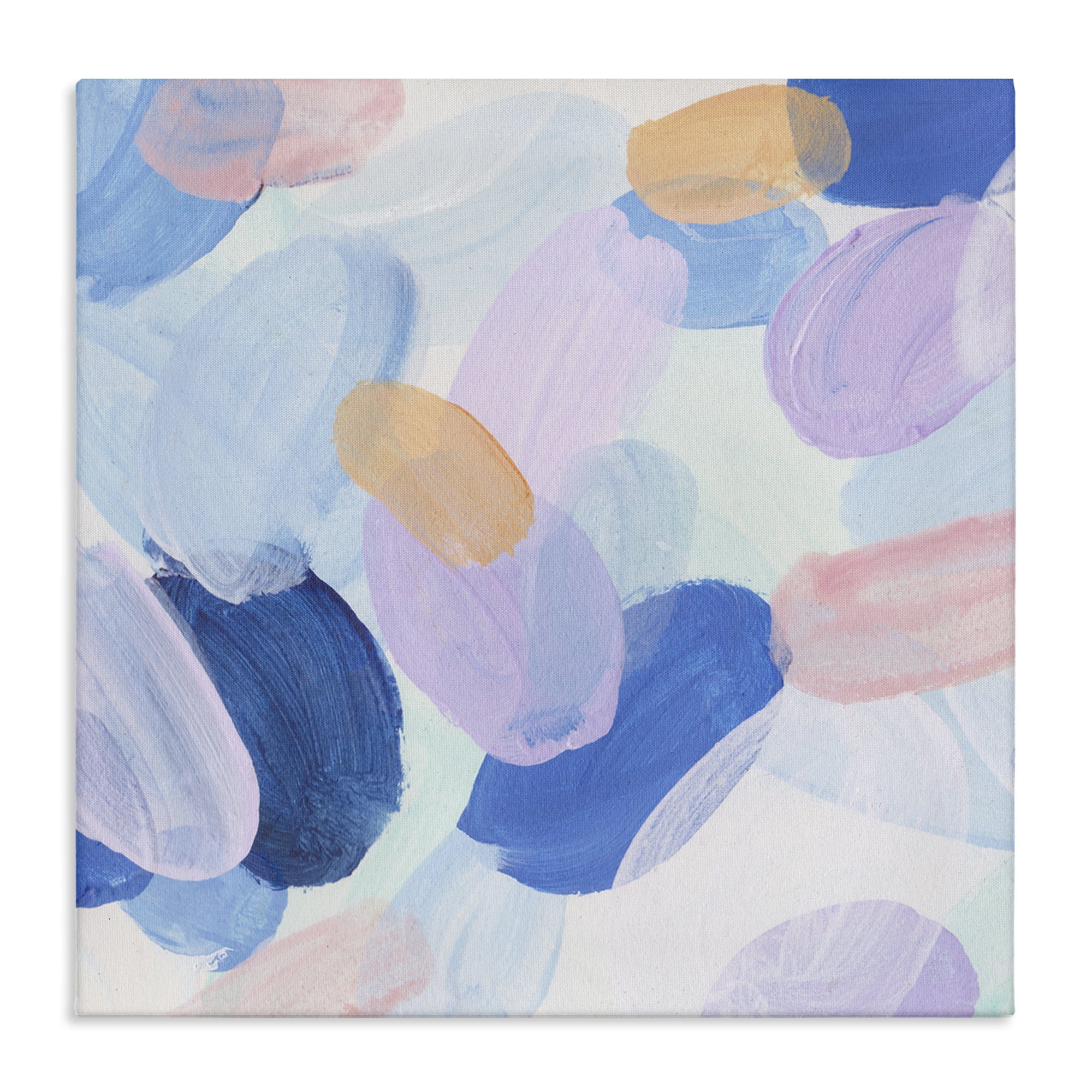 Stupell Industries Oblong Shapes Pattern Abstract Painting Gallery Wrapped Canvas Art Print Wall Art, 17 x 17