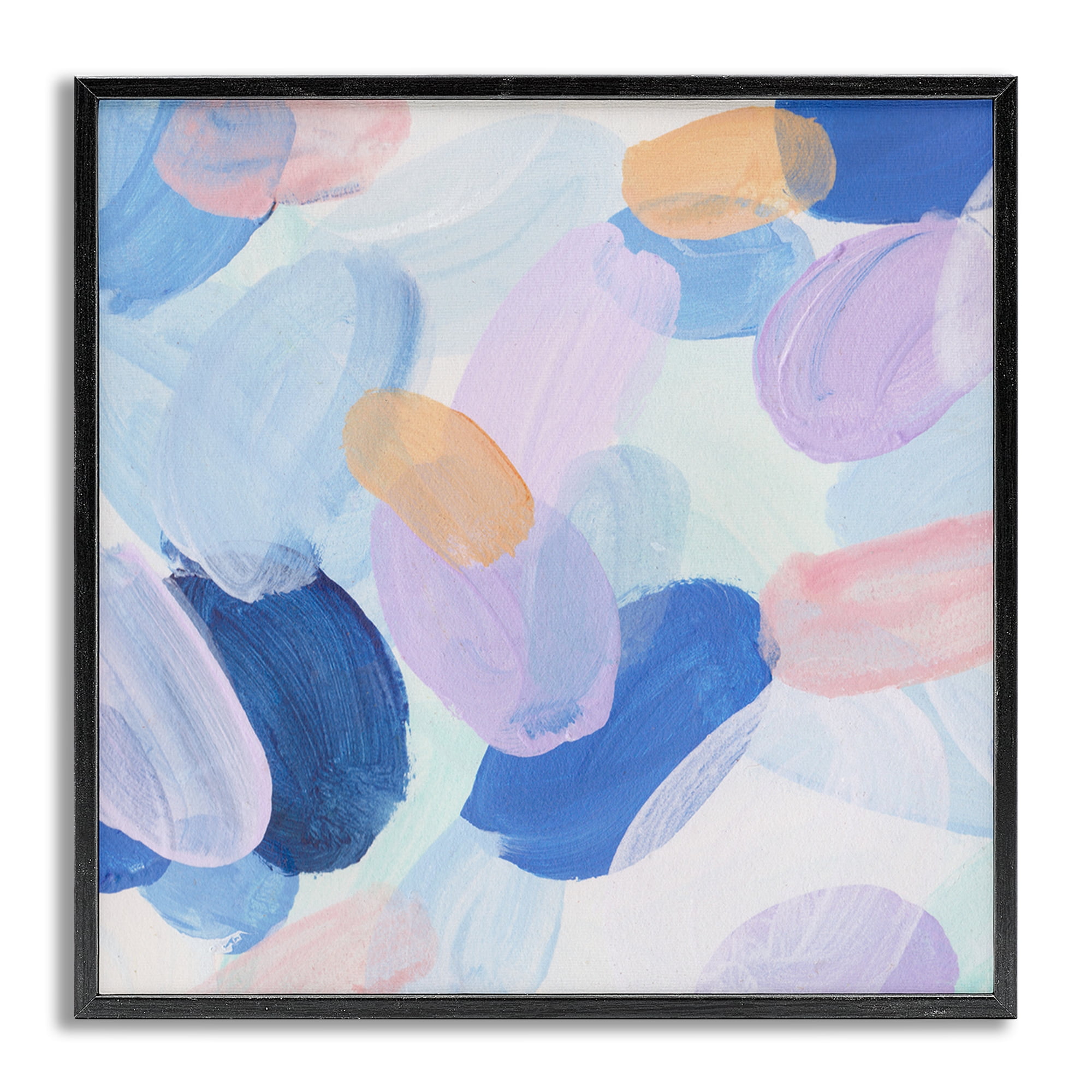 Stupell Industries Oblong Shapes Pattern Abstract Painting Gray Framed Art Print Wall Art, 17 x 17