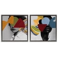 thumbnail image 1 of Stupell Industries Obscura Pop Portraits Portrait Painting Gray Floater Framed Canvas Art Print Wall Art, 18 x 18, Set of 2, 1 of 9