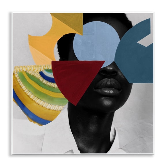 Stupell Industries Obscura Shapes over Portrait Portrait Painting Unframed Art Print Wall Art, 12 x 12