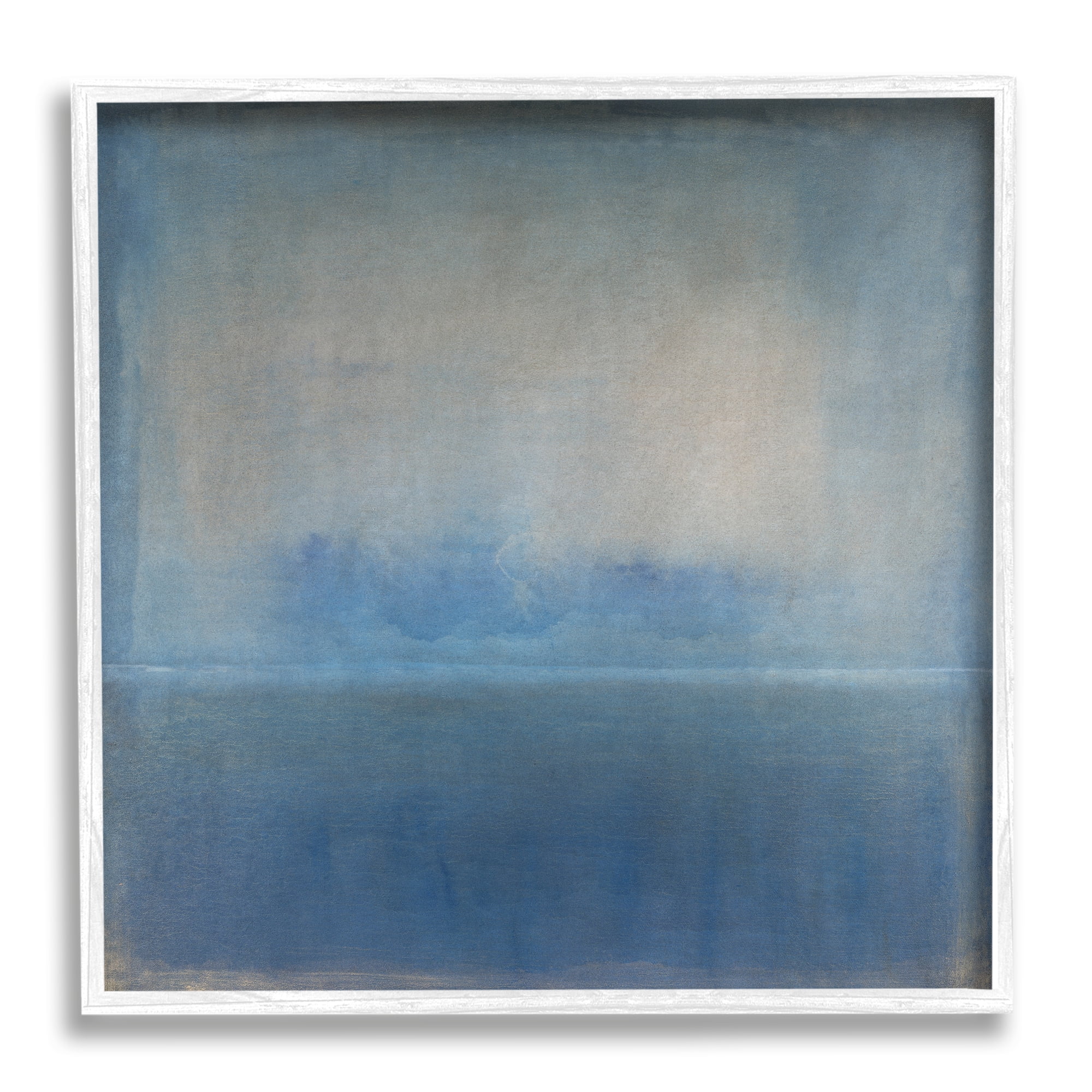 Stupell Industries Obscure Abstract Landscape Blue Weathered Painting Design Painting White Framed Art Print Wall Art, Design by Tim OToole