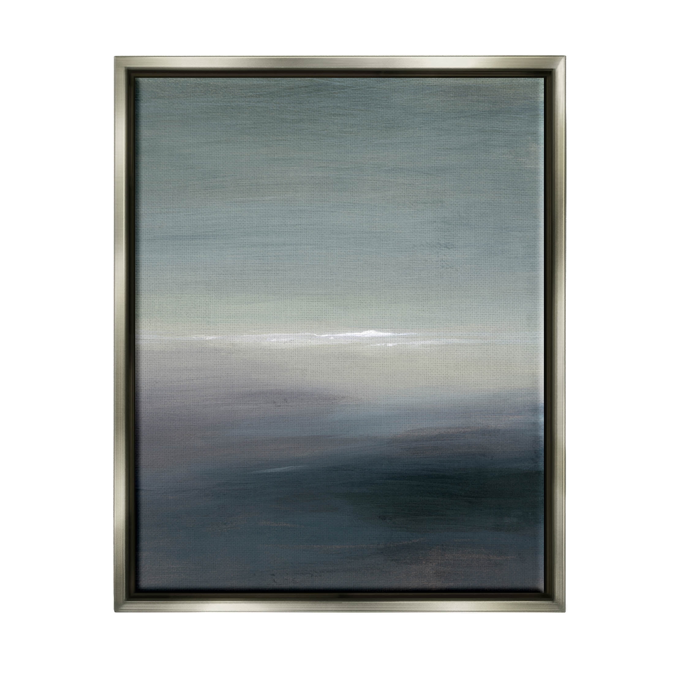 Stupell Industries Obscure Abstract Landscape Painting Luster Gray Floating Framed Canvas Print Wall Art, Design by Grace Popp