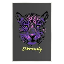 Stupell Industries Obviously Purple Leopard Animals & Insects Painting Unframed Art Print Wall Art, 10 x 15