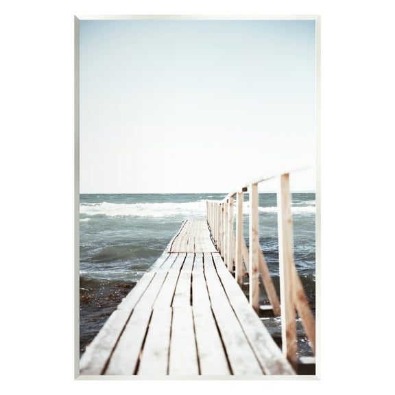 Stupell Industries Ocean Bay Dock Boardwalk Horizon Coastal Photography Unframed Art Print Wall Art