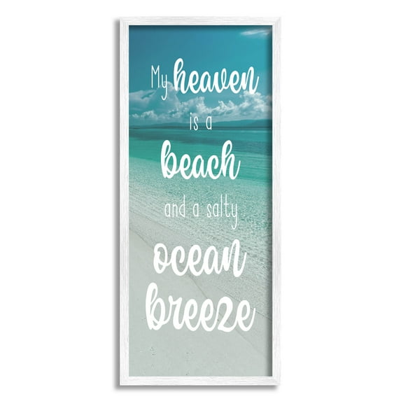 Stupell Industries Ocean Breeze Beach Lover Typography Graphic Art White Framed Art Print Wall Art, Design by Marcus Prime
