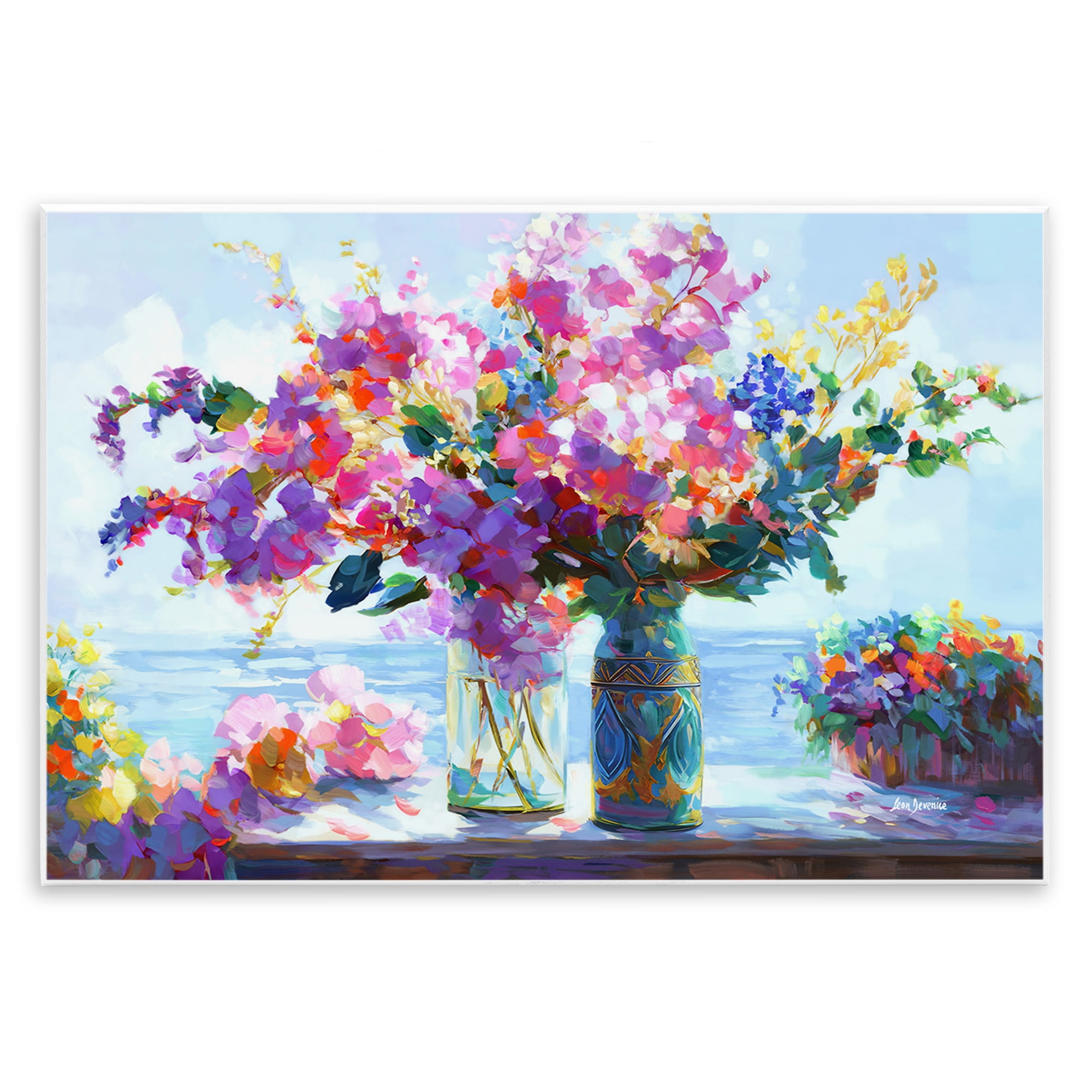 Stupell Industries Ocean Breeze Blossoms Botanical & Floral Painting Unframed Art Print Wall Art, 15 x 10