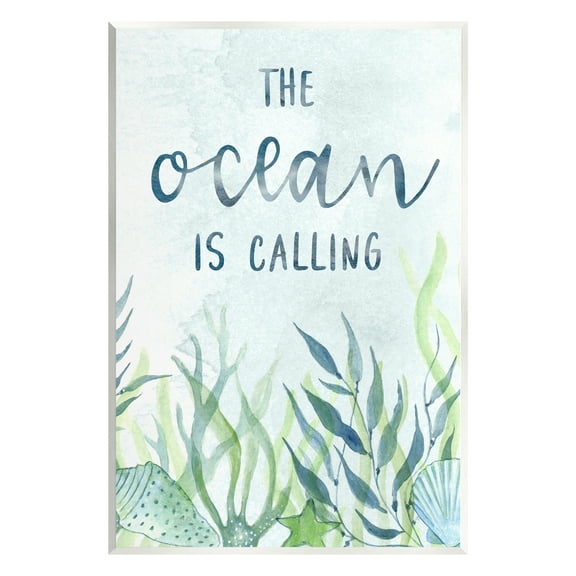 Stupell Industries Ocean Calling Phrase Animals & Insects Painting Unframed Art Print Wall Art, 10 x 15