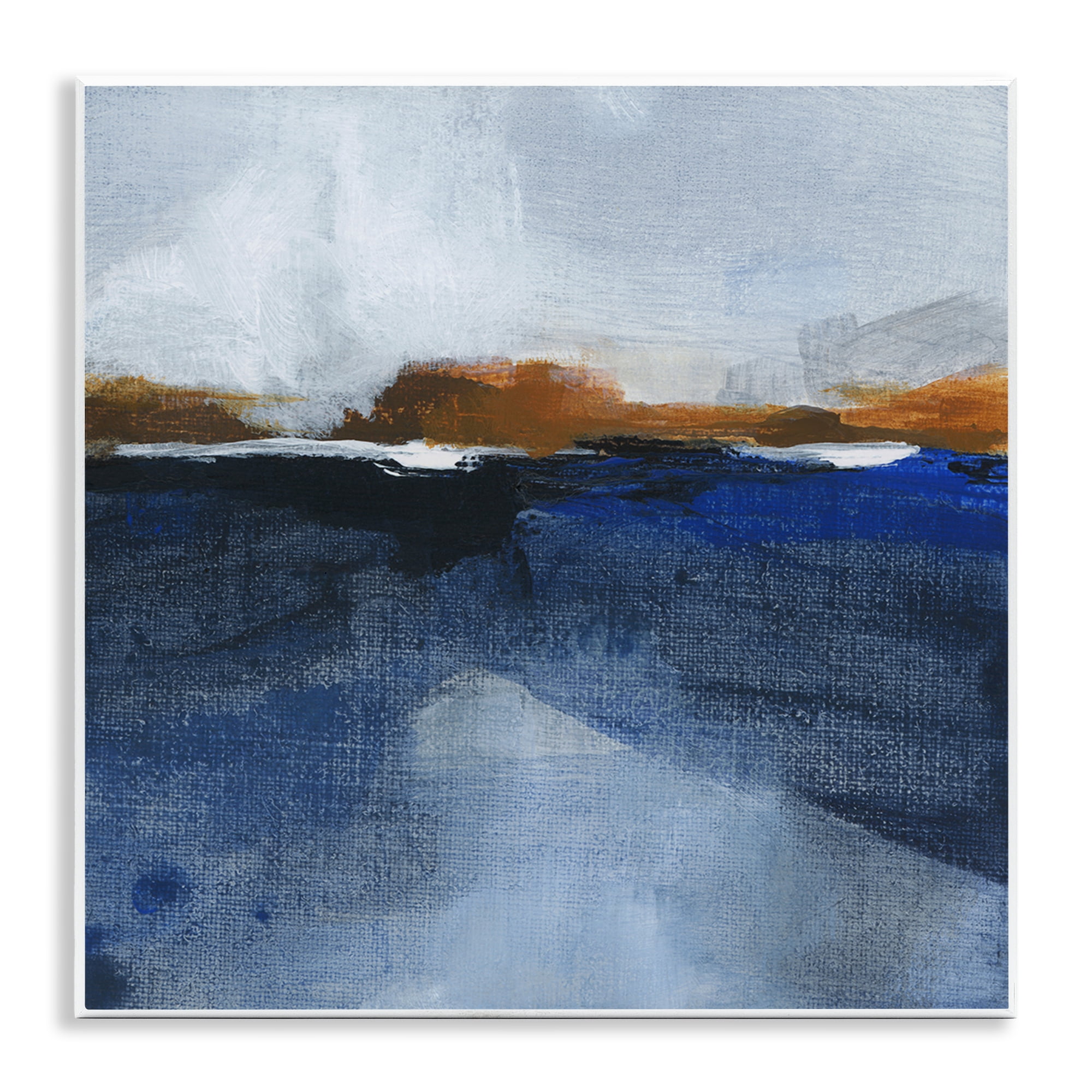 Stupell Industries Ocean Cliffs Impression Abstract Painting Unframed Art Print Wall Art, 12 x 12