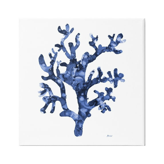 Stupell Industries Ocean Coral Plant Sea Life Blue Pattern Painting Gallery Wrapped Canvas Print Wall Art, Design by Patti Mann