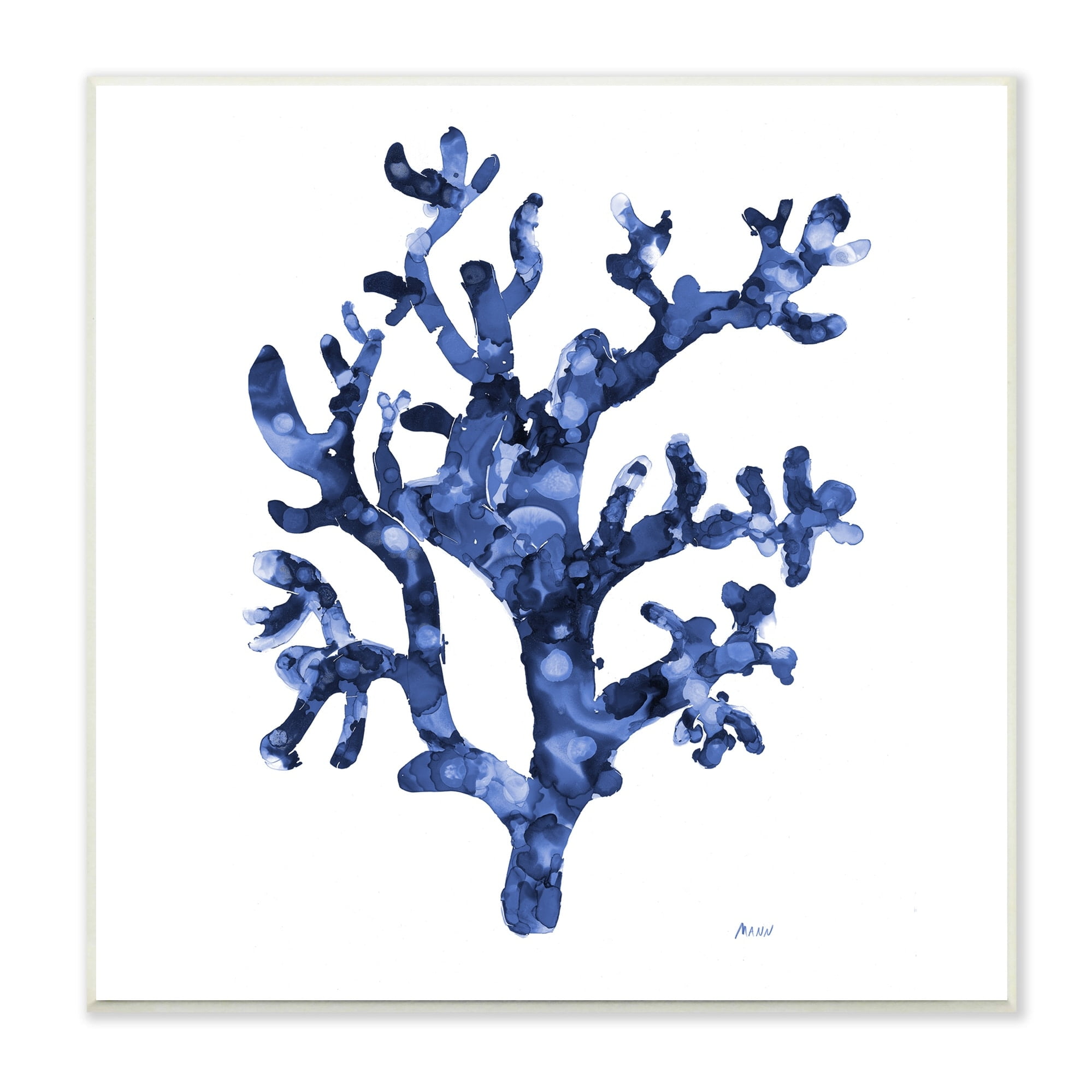 Ocean Coral Blue Pattern MDF Wood Wall Art