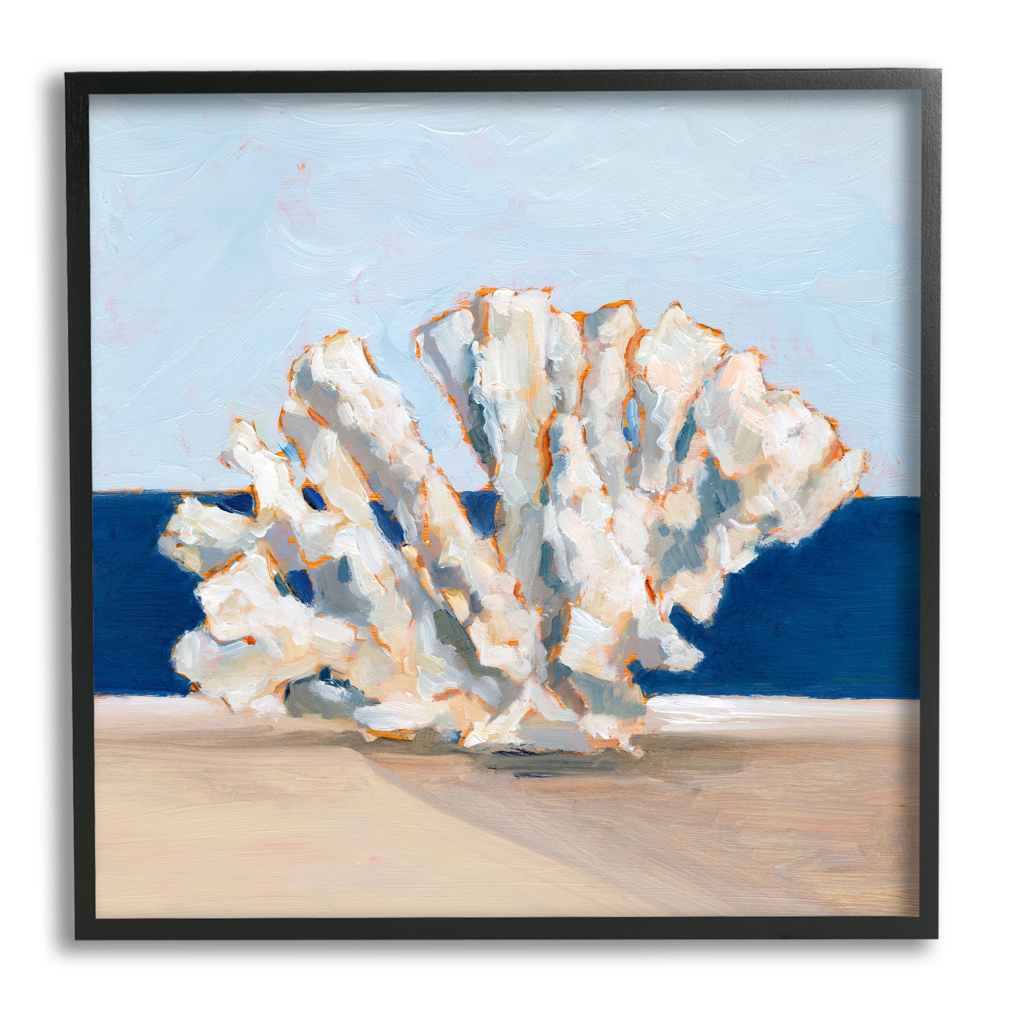 Stupell Industries Ocean Coral Still Life Animals & Insects Painting Black Framed Art Print Wall Art, 12 x 12