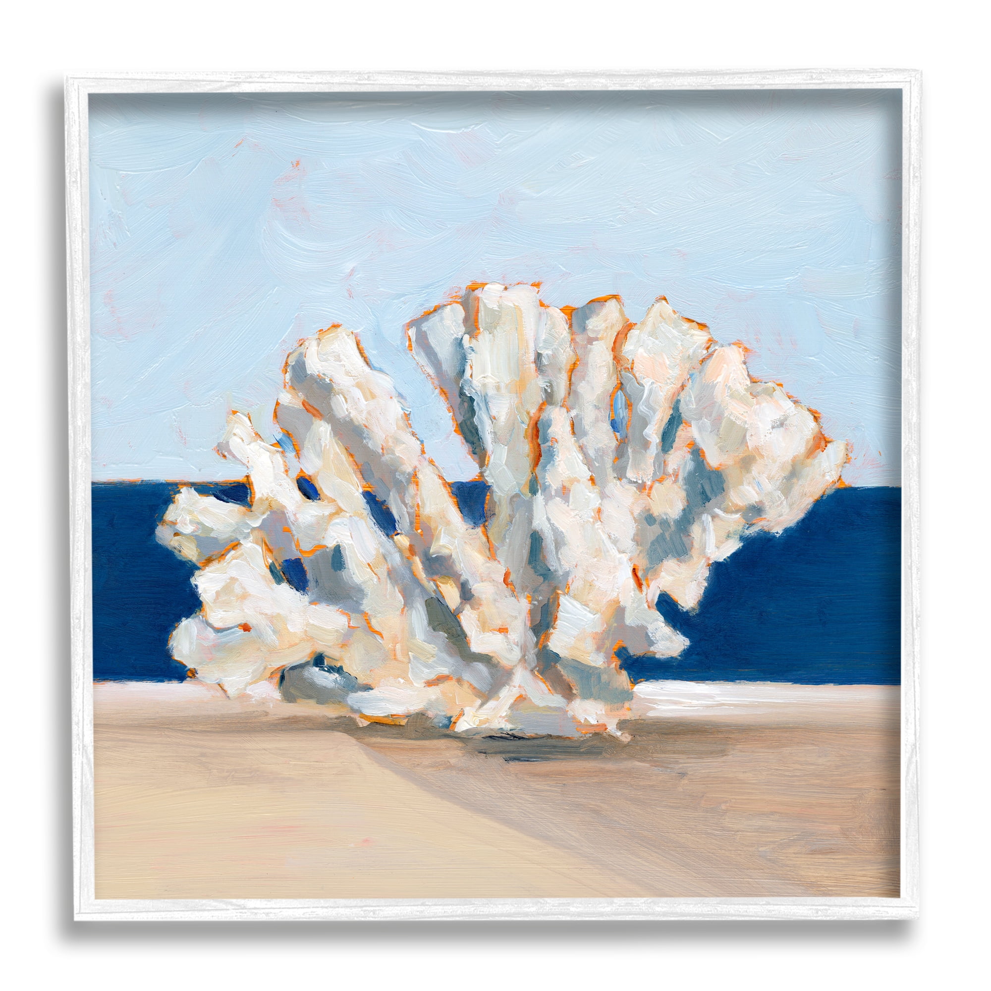 Stupell Industries Ocean Coral Still Life Animals & Insects Painting White Framed Art Print Wall Art, 12 x 12