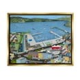thumbnail image 1 of Stupell Industries Ocean Docks Suburb Streets Graphic Art Metallic Gold Floating Framed Canvas Print Wall Art, Design by Carla Daly, 1 of 6