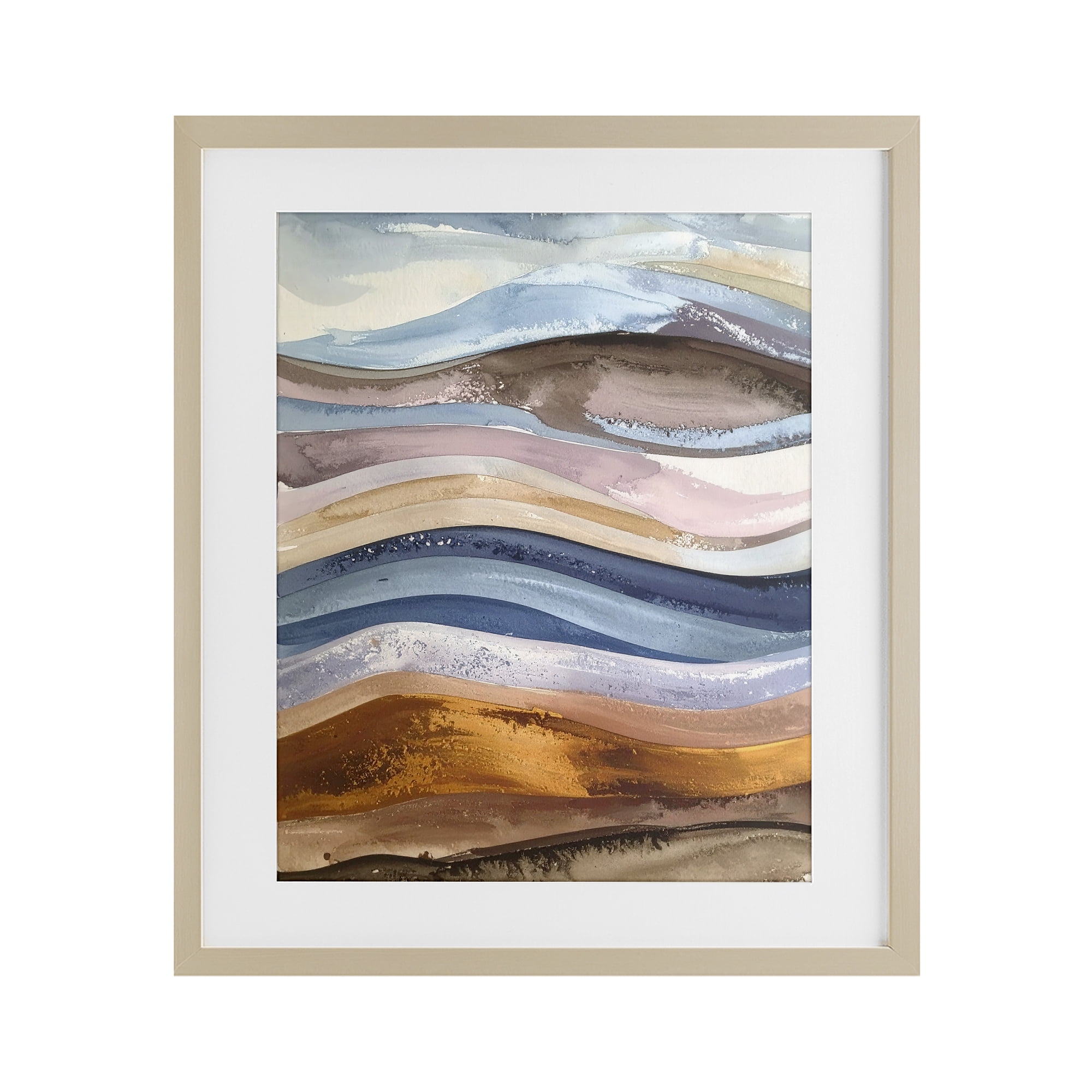 Stupell Industries Ocean Flow Layers Birch Framed Print Under Glass, design by Alonza Saunders