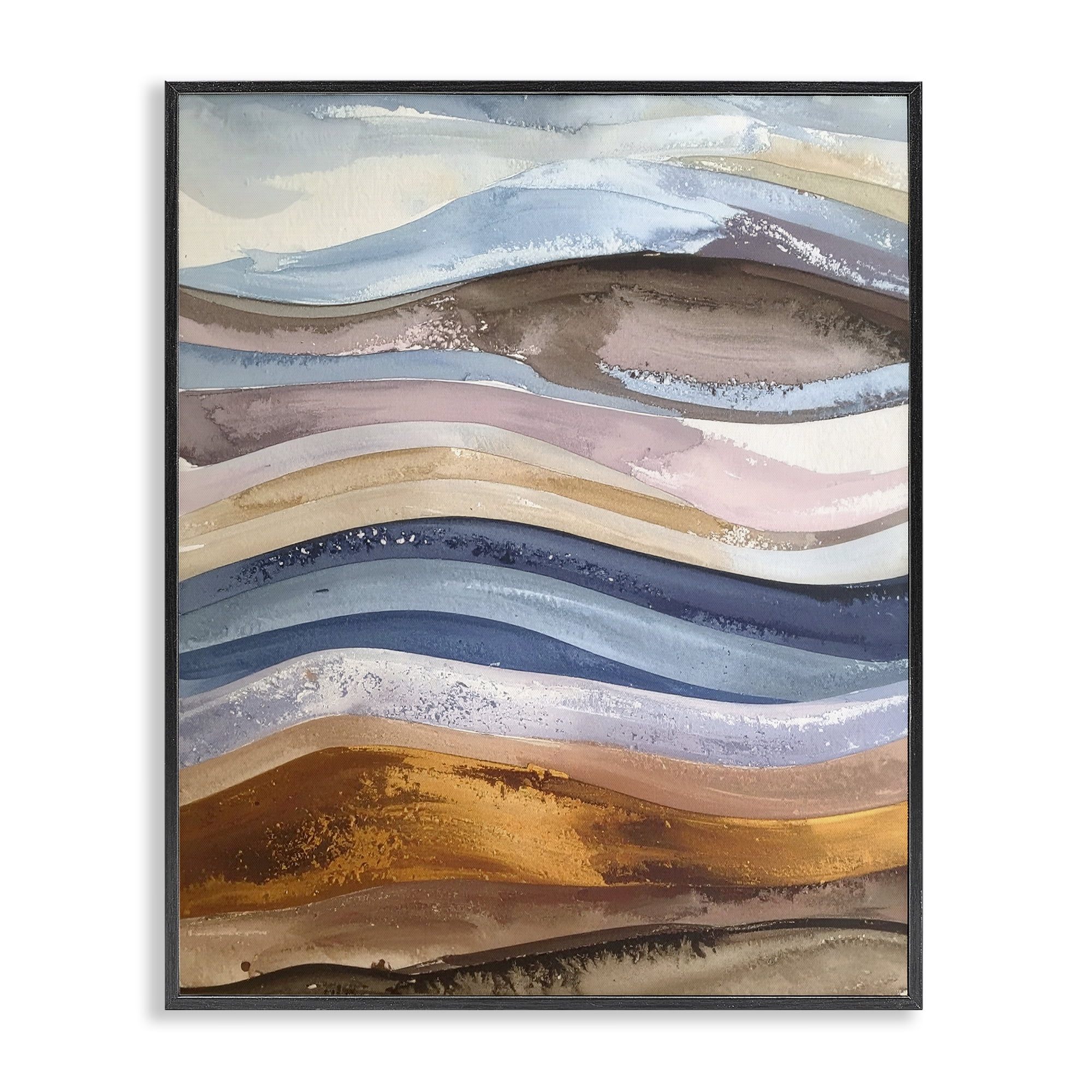 Stupell Industries Ocean Flow Layers Black Framed Giclee Art, design by Alonza Saunders