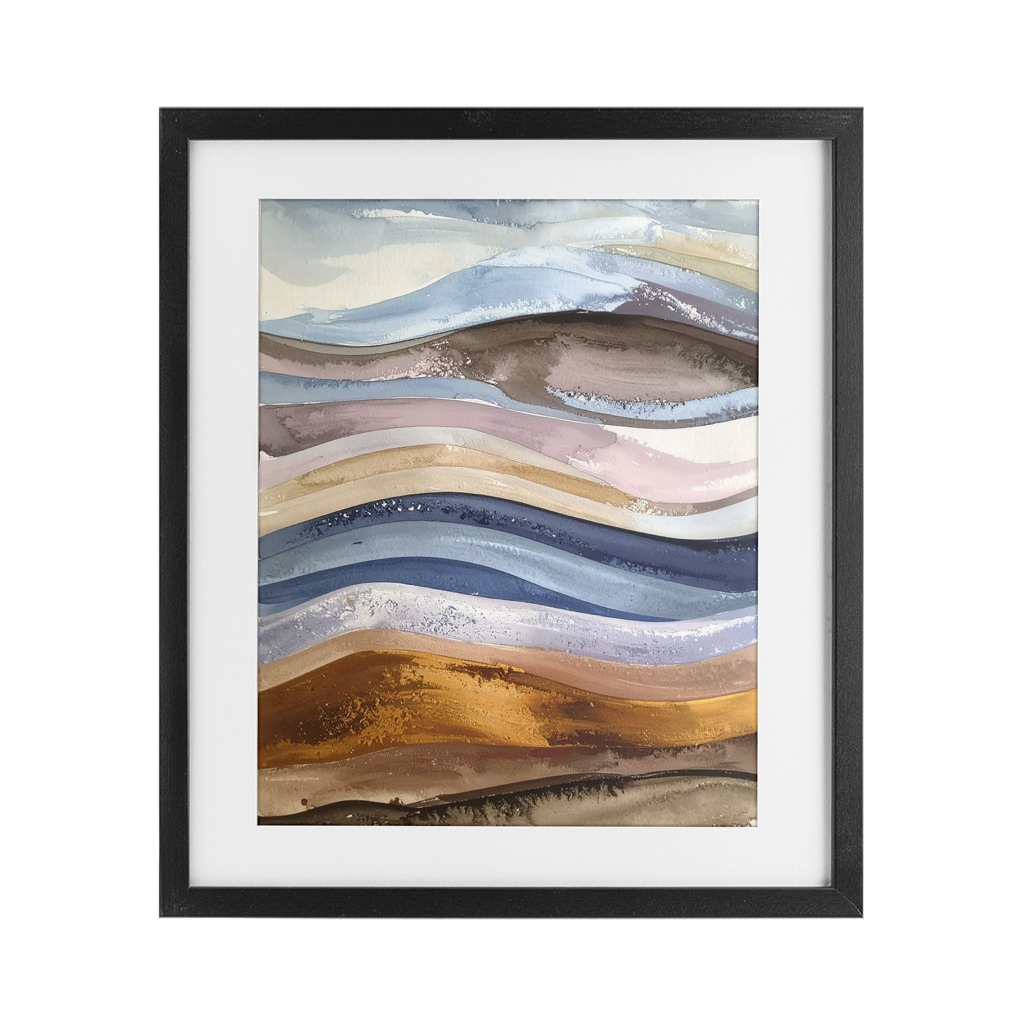 Stupell Industries Ocean Flow Layers Black Framed Print Under Glass, design by Alonza Saunders