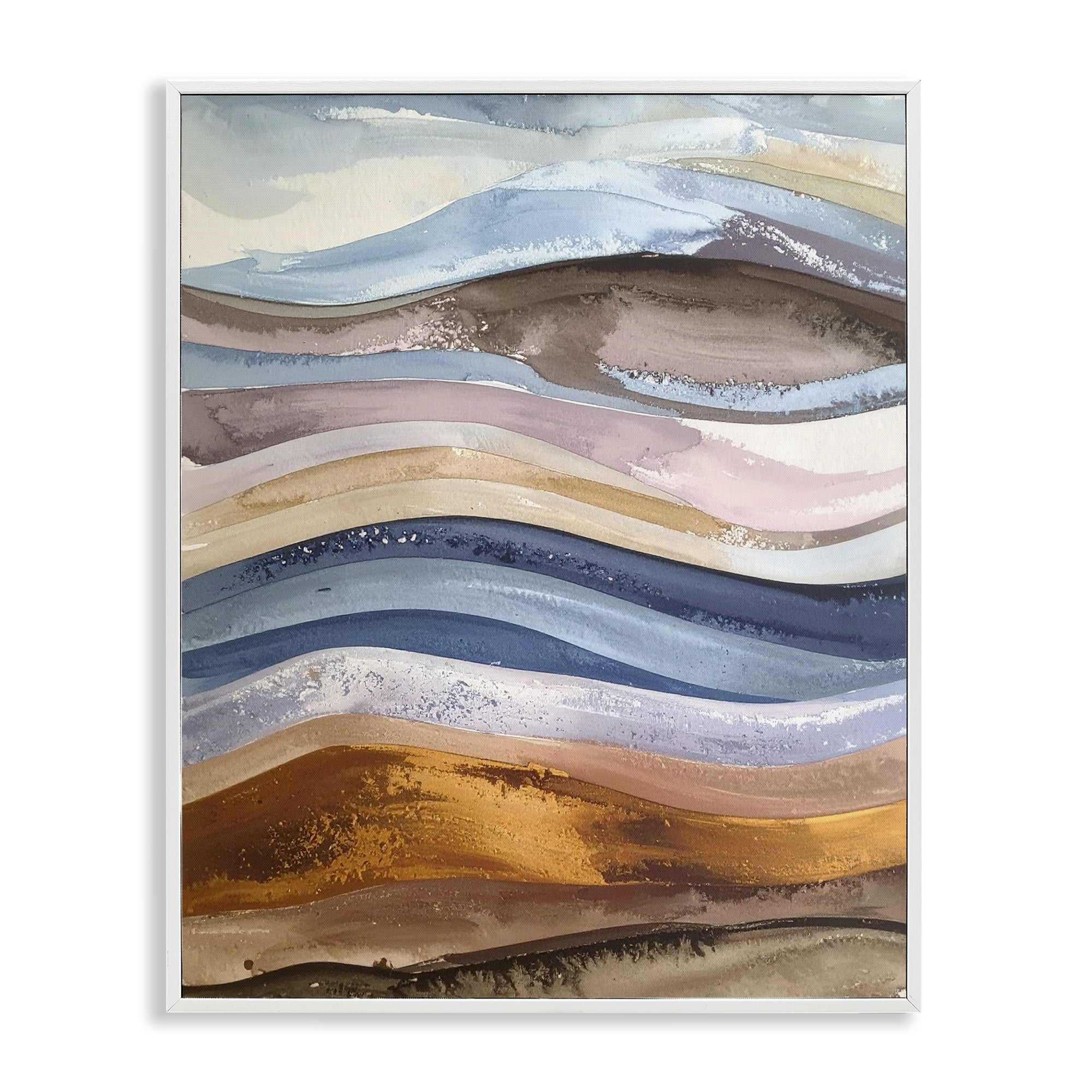 Stupell Industries Ocean Flow Layers White Framed Giclee Art, design by Alonza Saunders