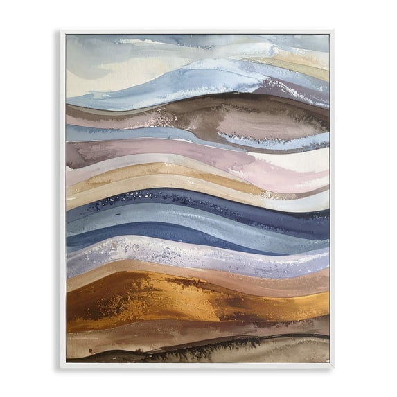 Stupell Industries Transitional Ocean Flow Layers White Framed Giclee Art, 11 x 14, by Alonza Saunders