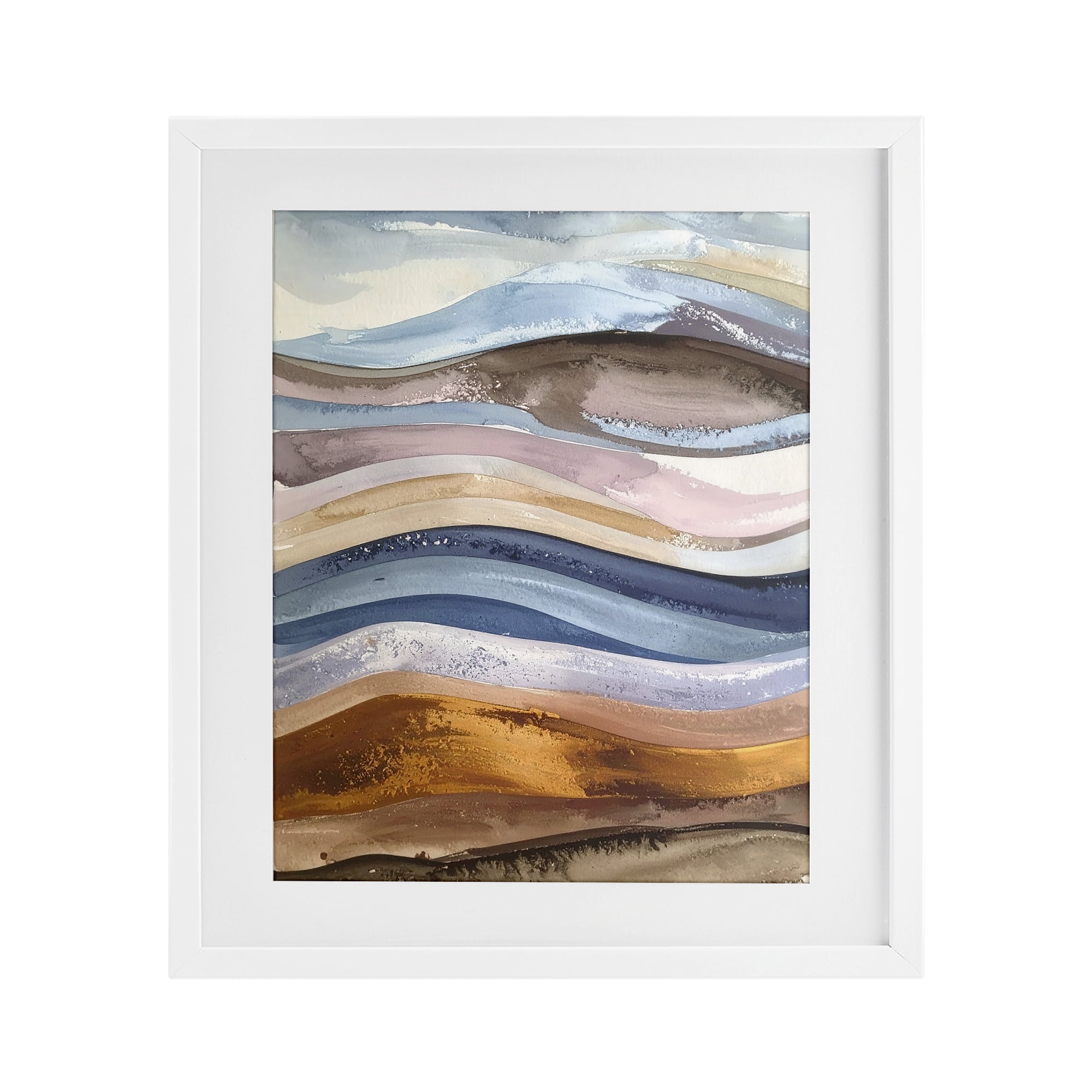 Stupell Industries Ocean Flow Layers White Framed Print Under Glass, design by Alonza Saunders