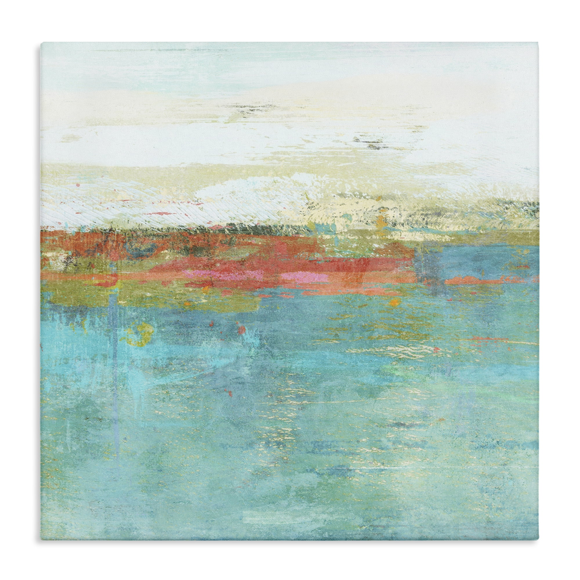 Stupell Industries Ocean Hues Abstraction Abstract Painting Wrapped Canvas Art Print Wall Art, 36 x 36