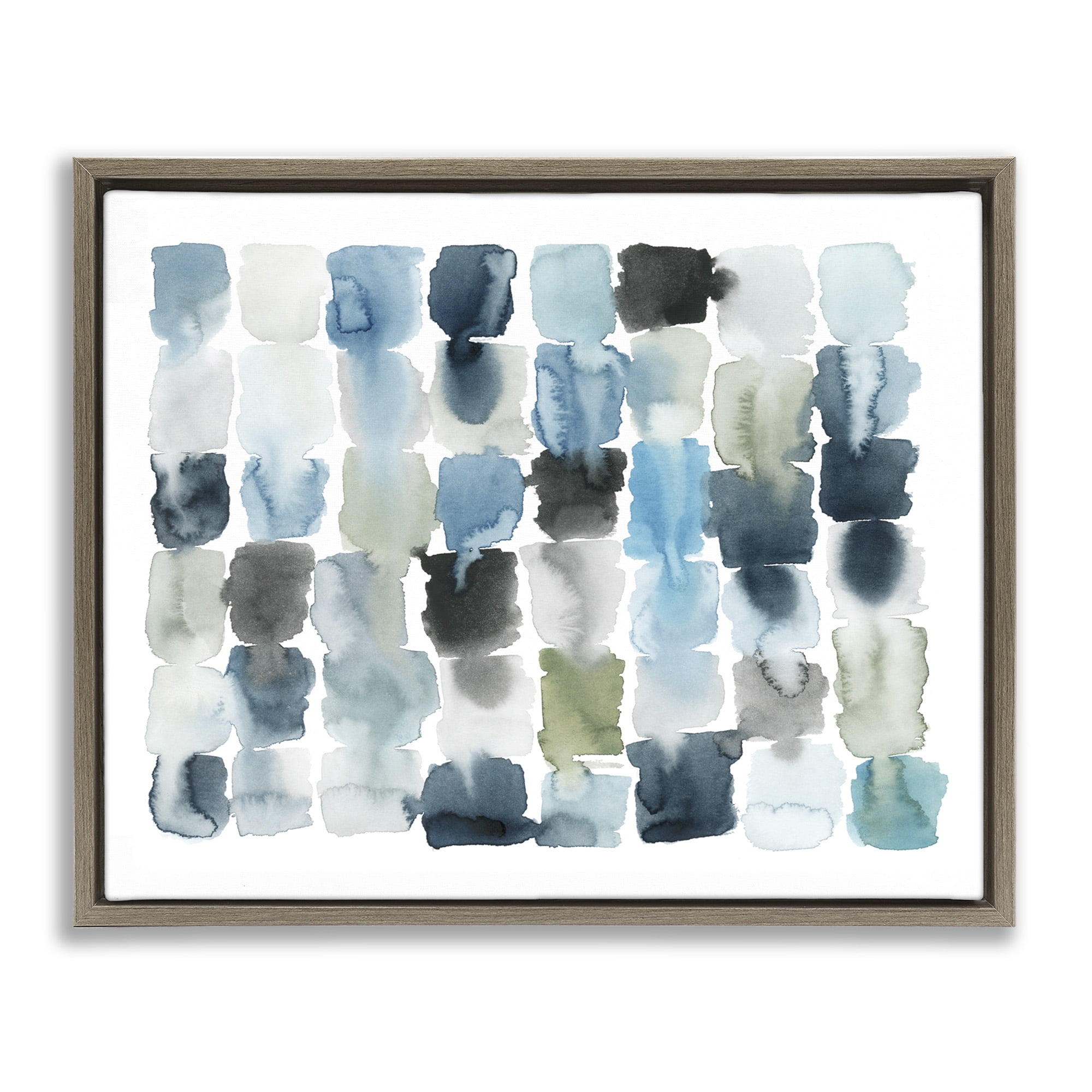 Stupell Industries Ocean Inspired Abstract Tiles Abstract Painting Brown Floater Framed Canvas Art Print Wall Art, 21 x 17