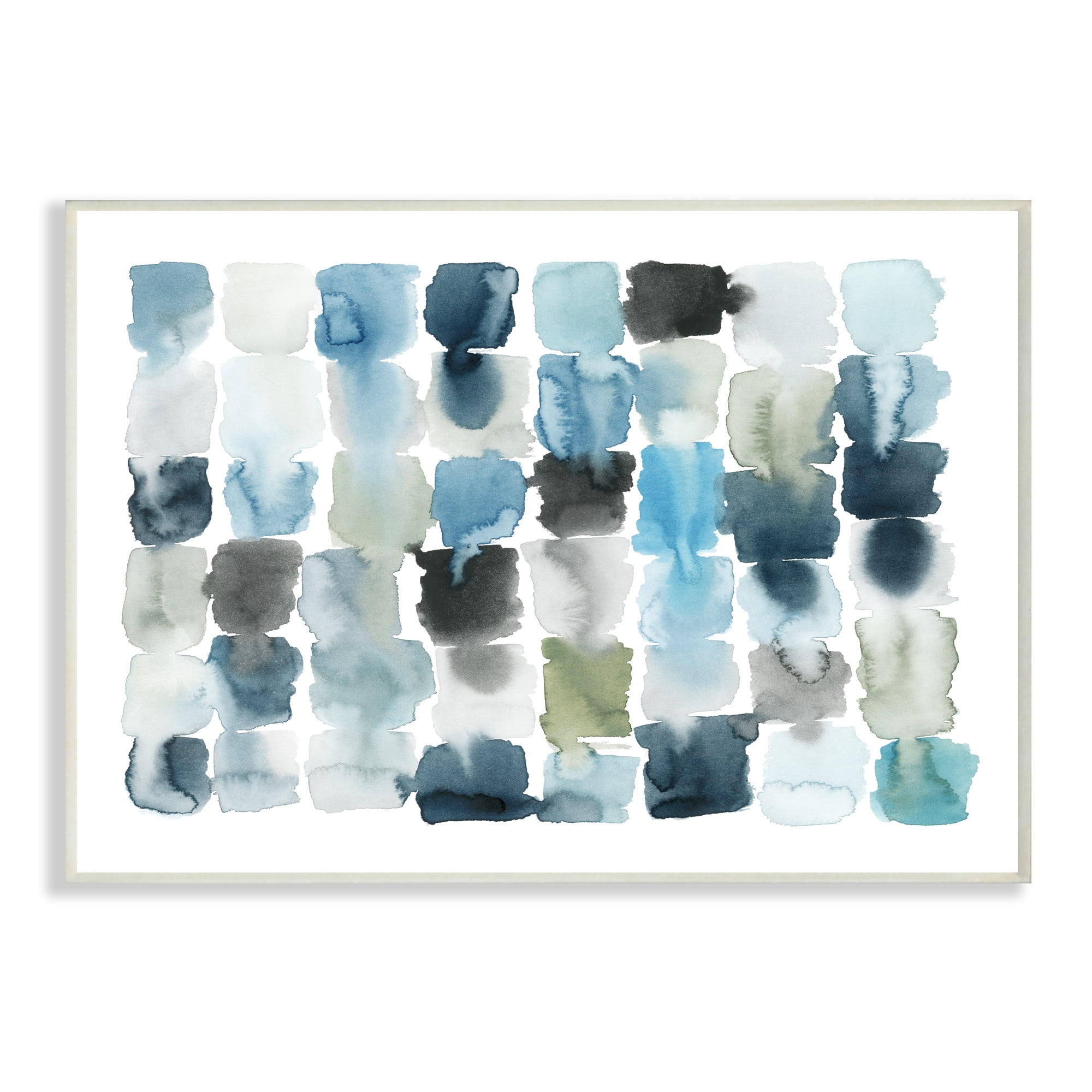 Stupell Industries Ocean Inspired Abstract Tiles Blue Green Watercolor
