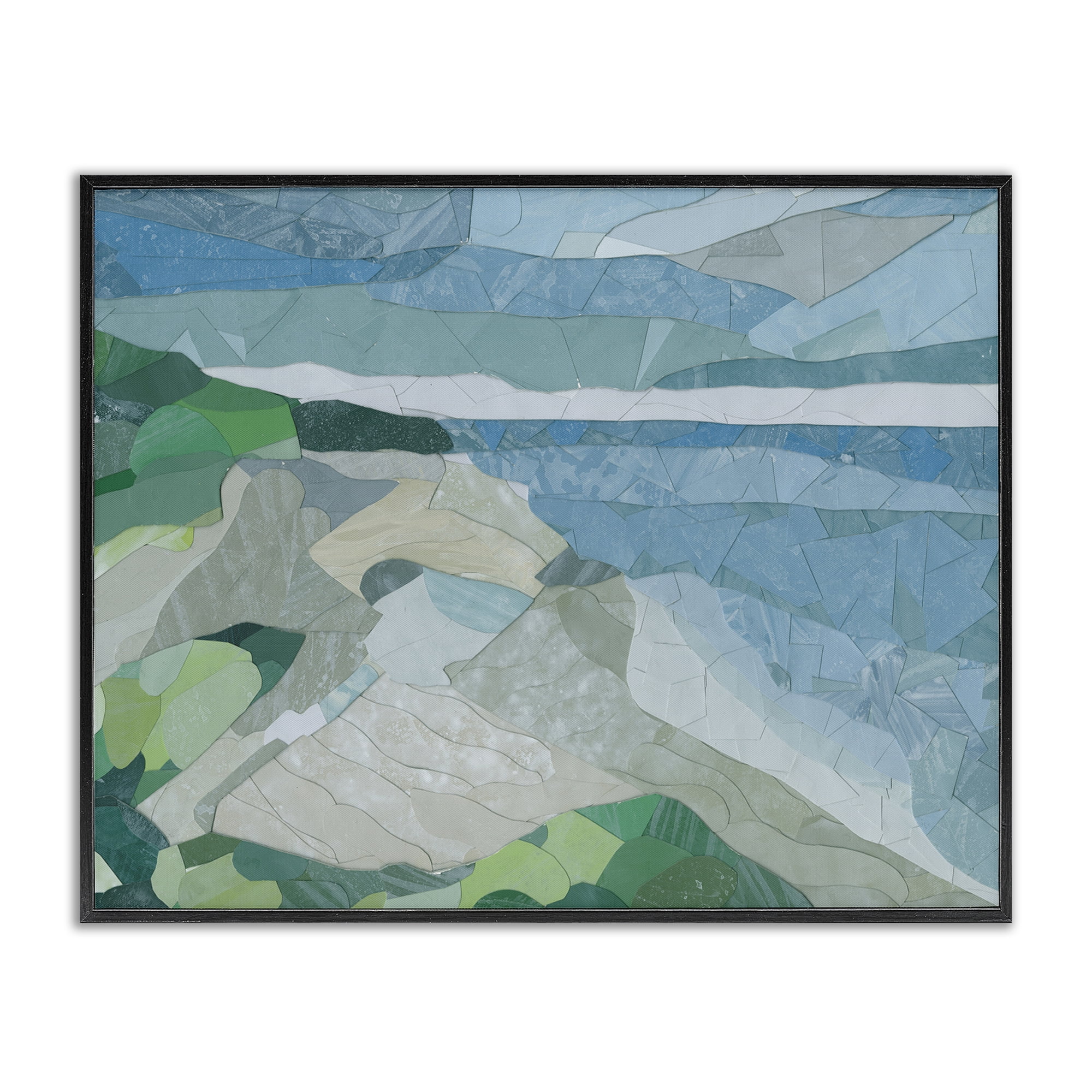 Stupell Industries Ocean Overlook Abstraction Landscape & Nature Painting Black Framed Art Print Wall Art, 20 x 16