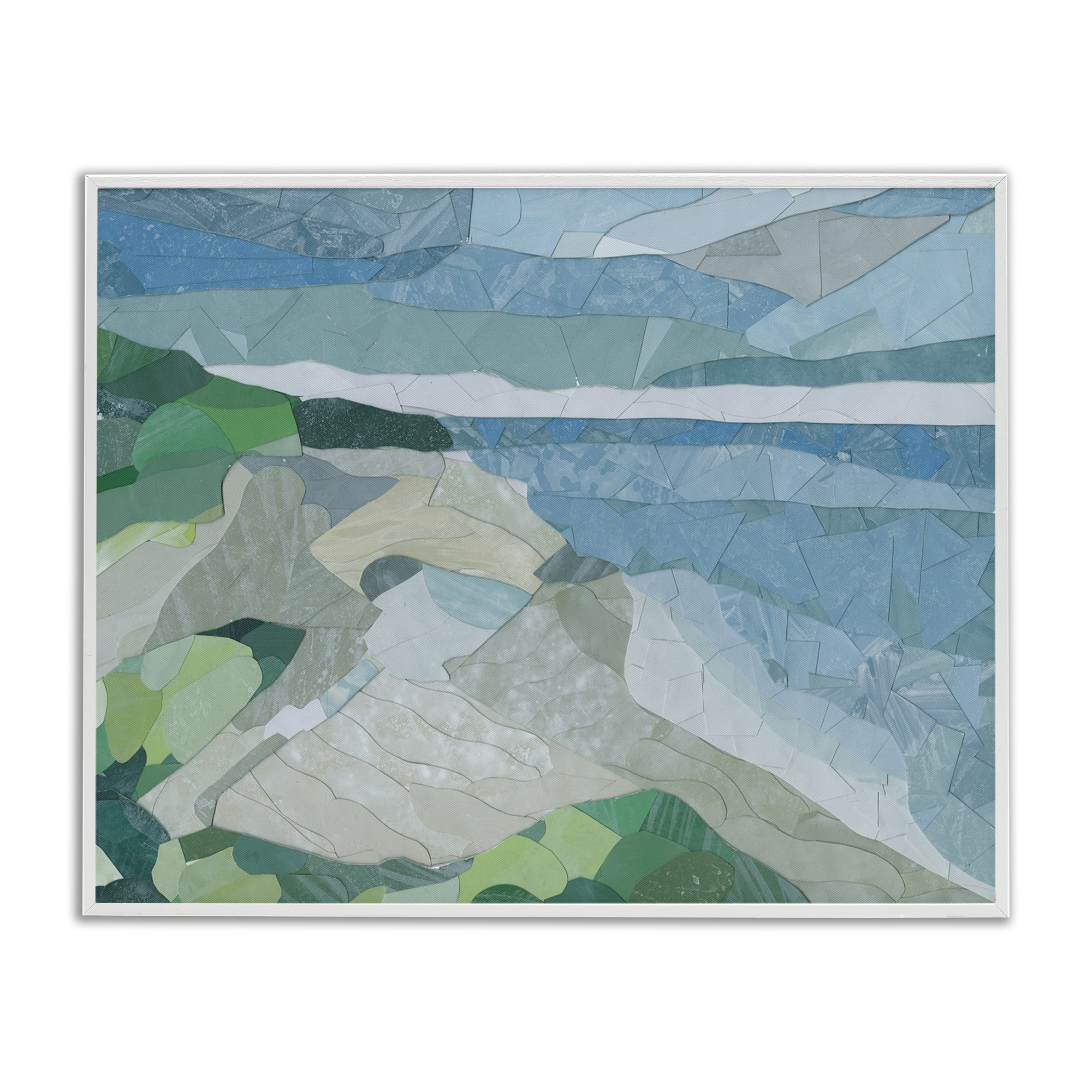 Stupell Industries Ocean Overlook Abstraction Landscape & Nature Painting White Framed Art Print Wall Art, 30 x 24
