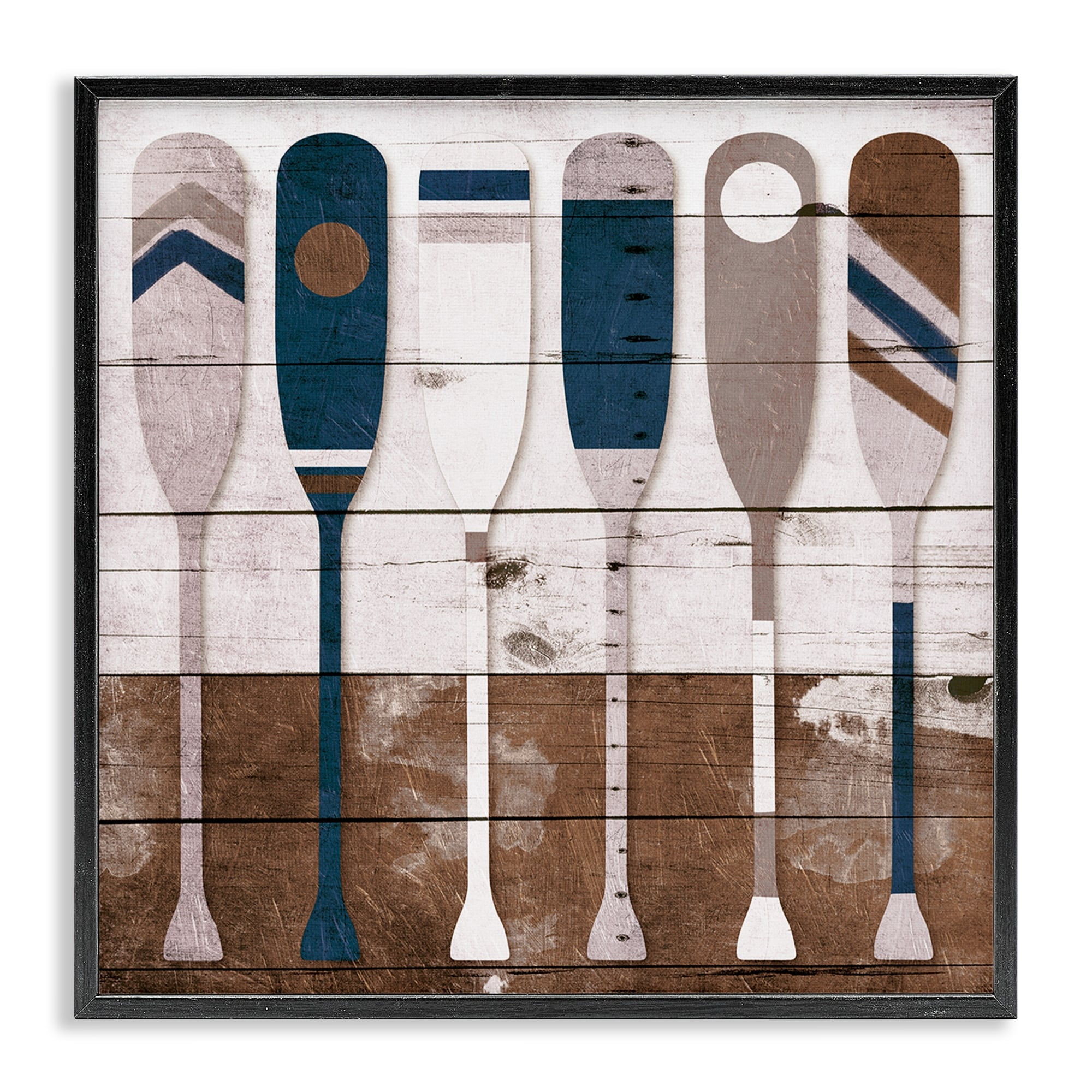 Stupell Industries Ocean Paddle Ores Grain Pattern Rustic Cabin Design, 17 x 30, Design by Milli Villa