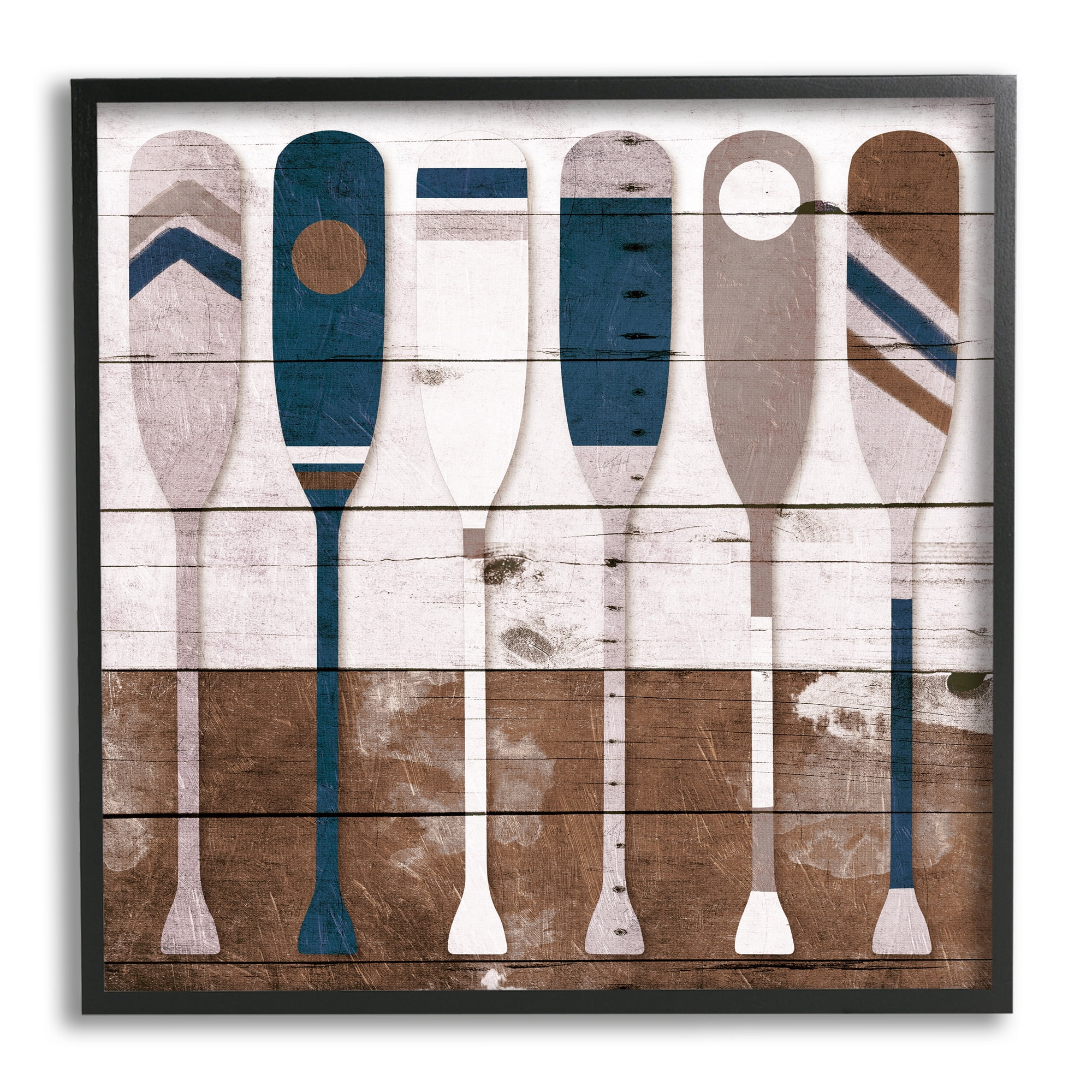 Stupell Industries Ocean Paddle Ores Grain Pattern Rustic Cabin Design, 24 x 24, Design by Milli Villa