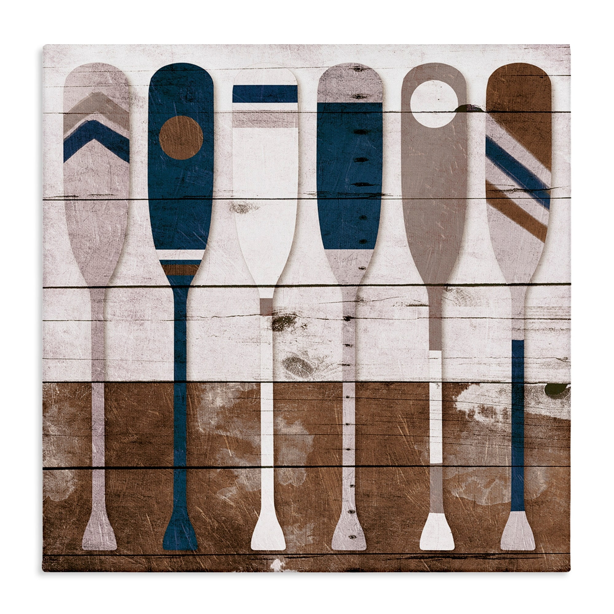 Stupell Industries Ocean Paddle Ores Grain Pattern Rustic Cabin Design, 24 x 24, Design by Milli Villa