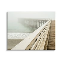 Stupell Industries Ocean Pier Photography Nature Photography Gallery Wrapped Canvas Print Wall Art, 20 x 16