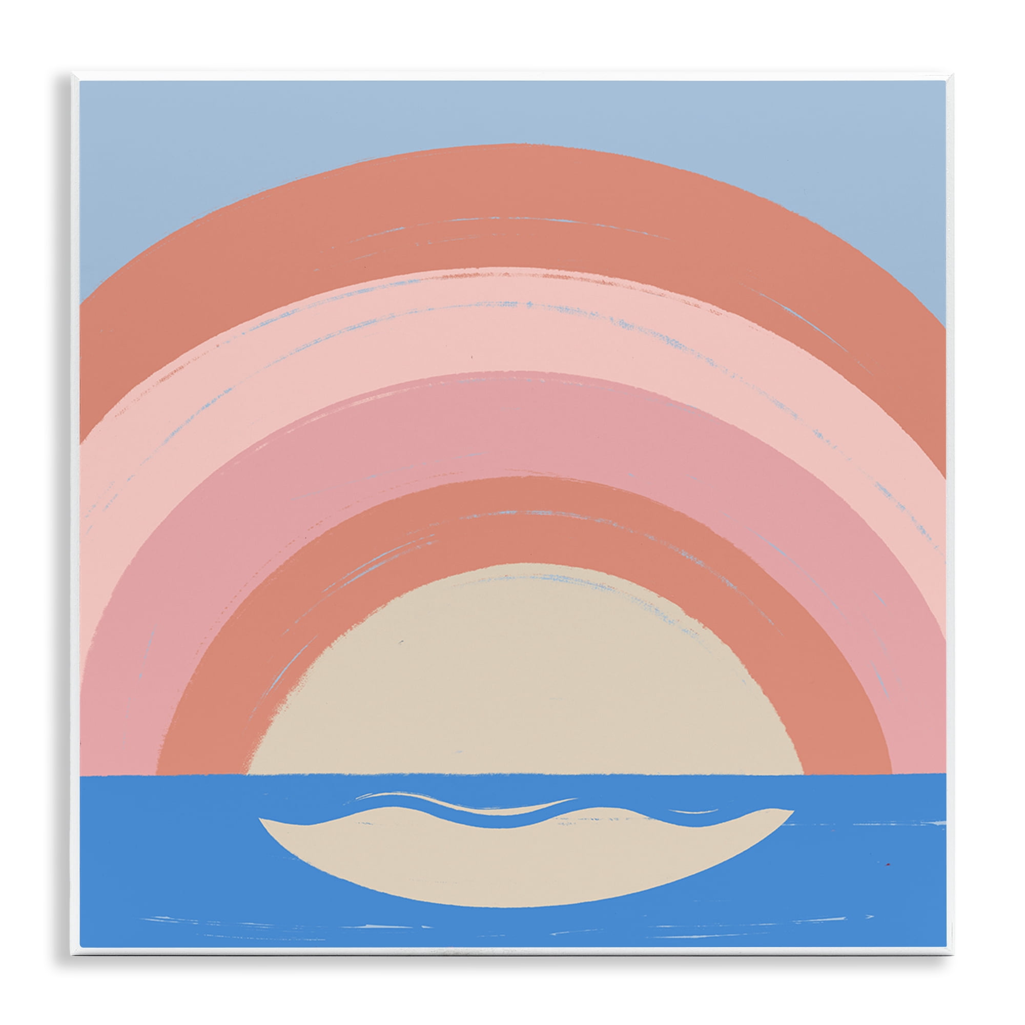 Stupell Industries Ocean Rainbow Reflection Landscape & Nature Painting Unframed Art Print Wall Art, 12 x 12
