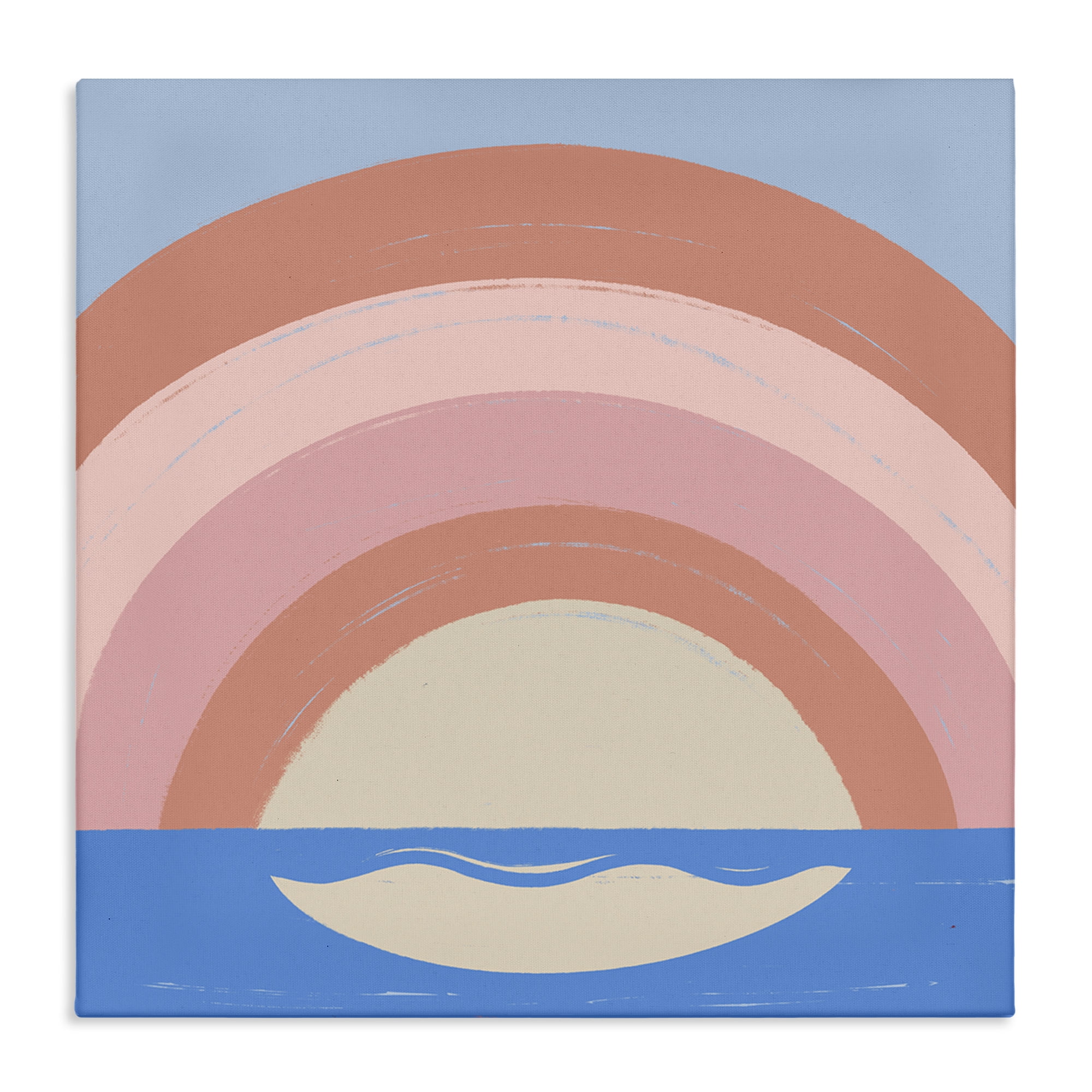 Stupell Industries Ocean Rainbow Reflection Landscape & Nature Painting Wrapped Canvas Art Print Wall Art, 24 x 24